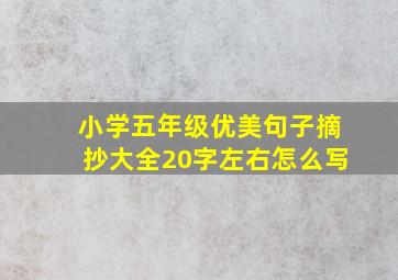 小学五年级优美句子摘抄大全20字左右怎么写