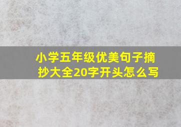 小学五年级优美句子摘抄大全20字开头怎么写