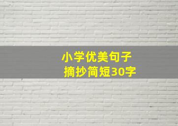 小学优美句子摘抄简短30字