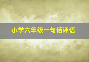 小学六年级一句话评语