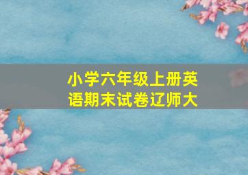 小学六年级上册英语期末试卷辽师大