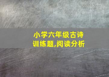 小学六年级古诗训练题,阅读分析