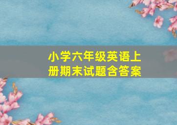 小学六年级英语上册期末试题含答案