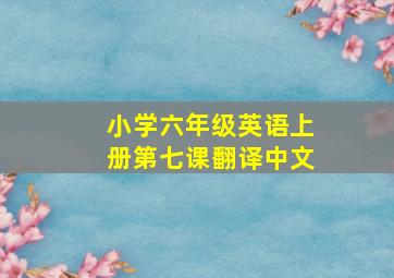 小学六年级英语上册第七课翻译中文