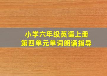 小学六年级英语上册第四单元单词朗诵指导