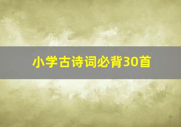 小学古诗词必背30首