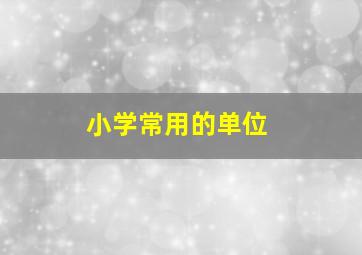 小学常用的单位