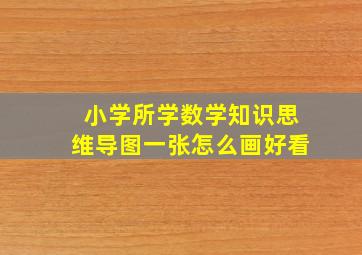 小学所学数学知识思维导图一张怎么画好看