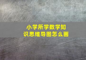 小学所学数学知识思维导图怎么画