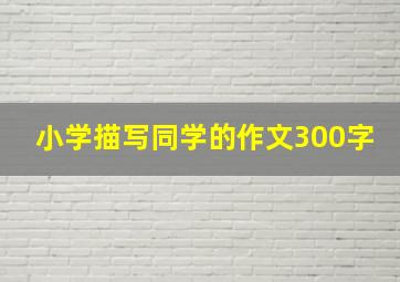 小学描写同学的作文300字