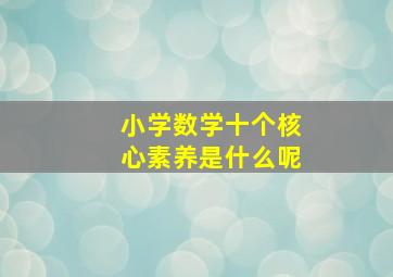 小学数学十个核心素养是什么呢