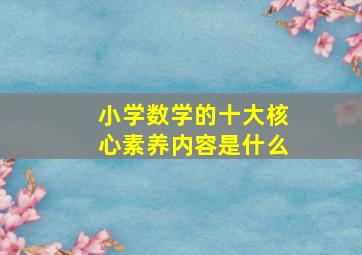 小学数学的十大核心素养内容是什么