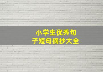 小学生优秀句子短句摘抄大全