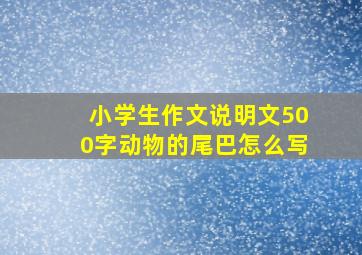 小学生作文说明文500字动物的尾巴怎么写