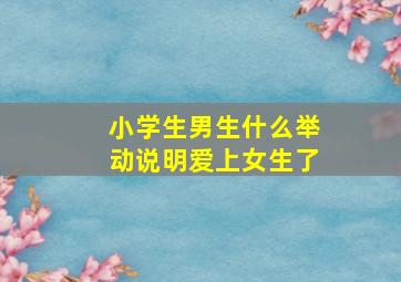 小学生男生什么举动说明爱上女生了