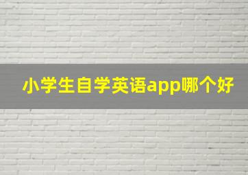 小学生自学英语app哪个好