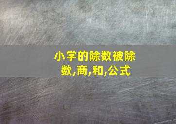 小学的除数被除数,商,和,公式