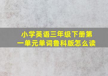 小学英语三年级下册第一单元单词鲁科版怎么读