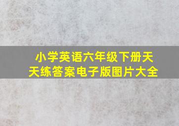 小学英语六年级下册天天练答案电子版图片大全