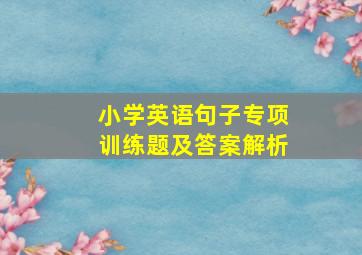 小学英语句子专项训练题及答案解析