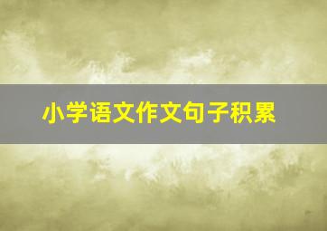 小学语文作文句子积累