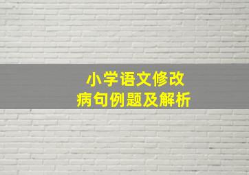 小学语文修改病句例题及解析