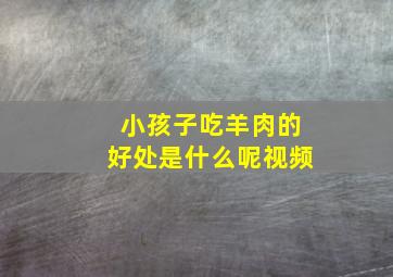 小孩子吃羊肉的好处是什么呢视频