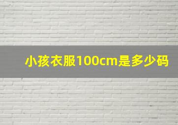 小孩衣服100cm是多少码