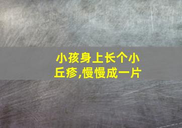 小孩身上长个小丘疹,慢慢成一片