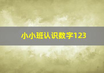 小小班认识数字123