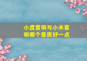 小度音响与小米音响哪个音质好一点