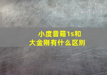 小度音箱1s和大金刚有什么区别