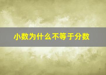 小数为什么不等于分数