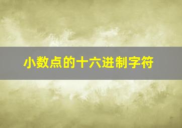 小数点的十六进制字符