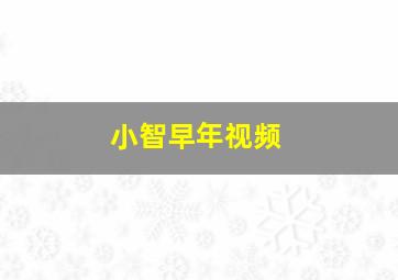 小智早年视频