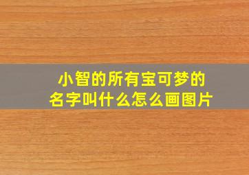 小智的所有宝可梦的名字叫什么怎么画图片