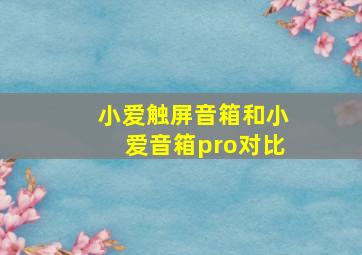 小爱触屏音箱和小爱音箱pro对比