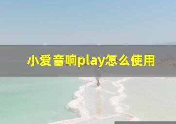 小爱音响play怎么使用