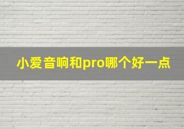 小爱音响和pro哪个好一点