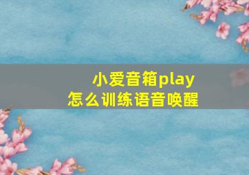 小爱音箱play怎么训练语音唤醒