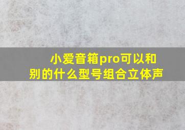 小爱音箱pro可以和别的什么型号组合立体声