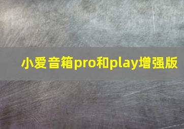 小爱音箱pro和play增强版