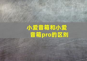 小爱音箱和小爱音箱pro的区别