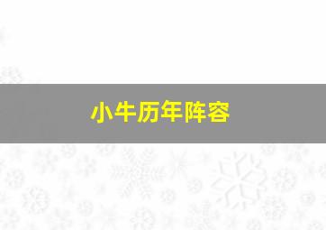 小牛历年阵容