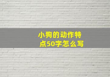 小狗的动作特点50字怎么写