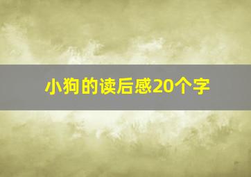 小狗的读后感20个字