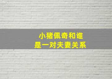 小猪佩奇和谁是一对夫妻关系