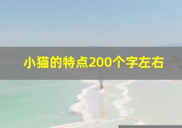 小猫的特点200个字左右