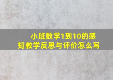 小班数学1到10的感知教学反思与评价怎么写