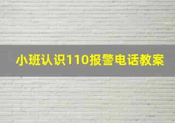 小班认识110报警电话教案